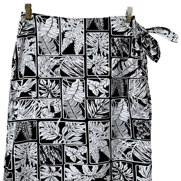 Vintage Talbots Long Skirt Size 10 Cotton Black White Coverup Midi Maxi NWT - Picture 2 of 10